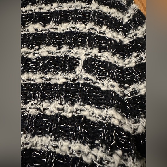 Anne Klein Black and White Textured Cardigan - Size L - Picture 8 of 13